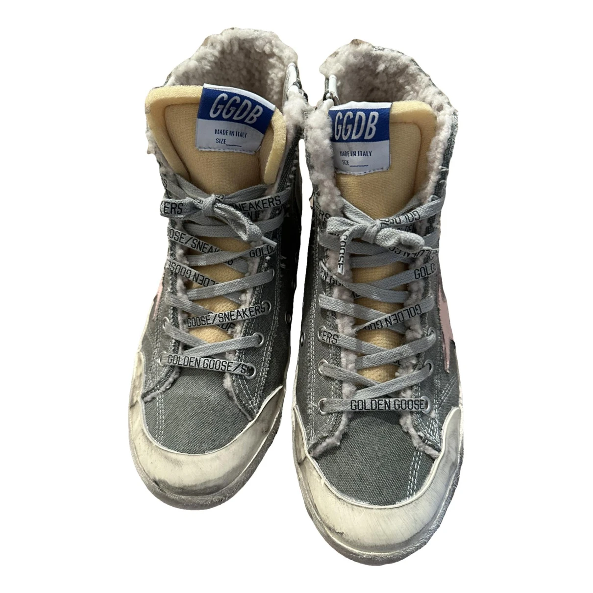 Pre-owned Golden Goose Francy Cloth Trainers In Khaki