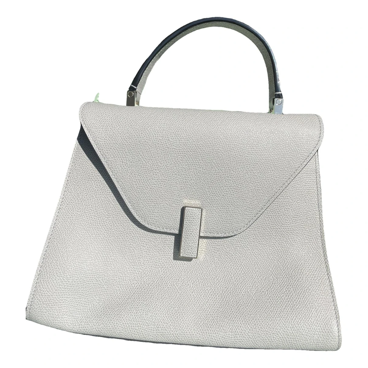Pre-owned Valextra Iside Leather Handbag In White