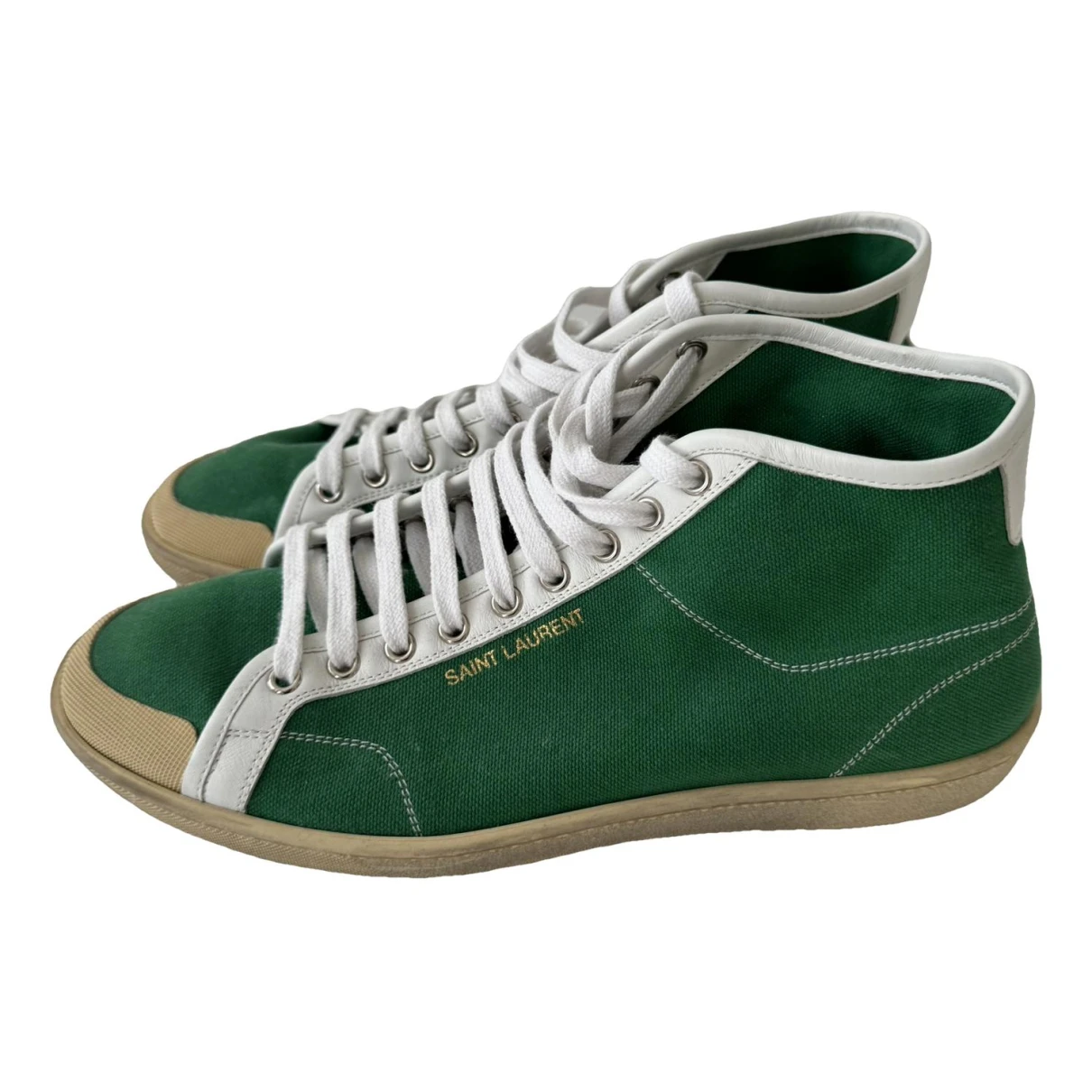 Pre-owned Saint Laurent High Trainers In Green