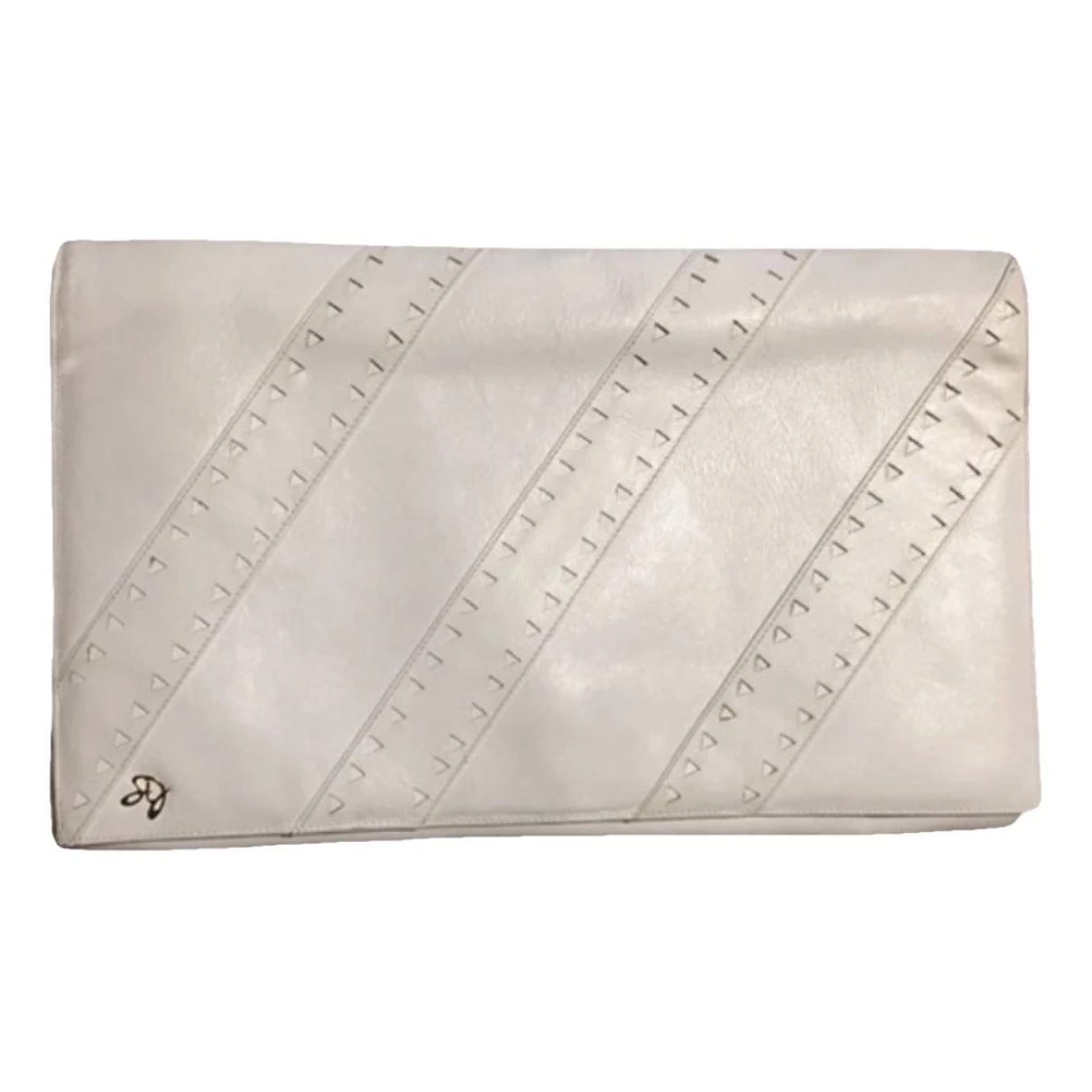 Pre-owned Saint James Leather Clutch Bag In White