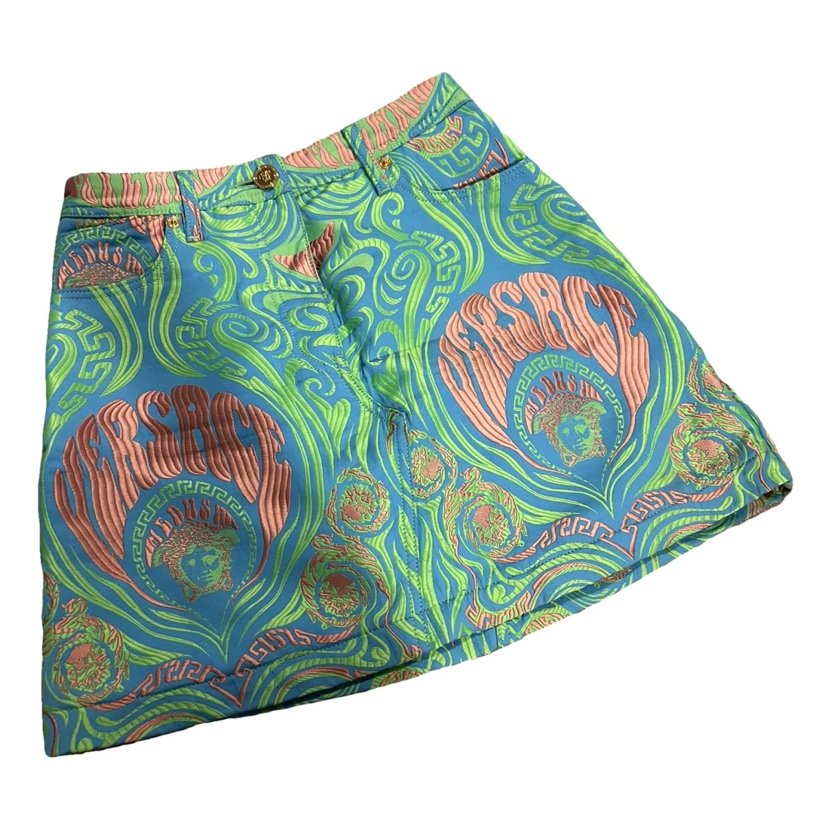 Pre-owned Versace Mini Skirt In Green