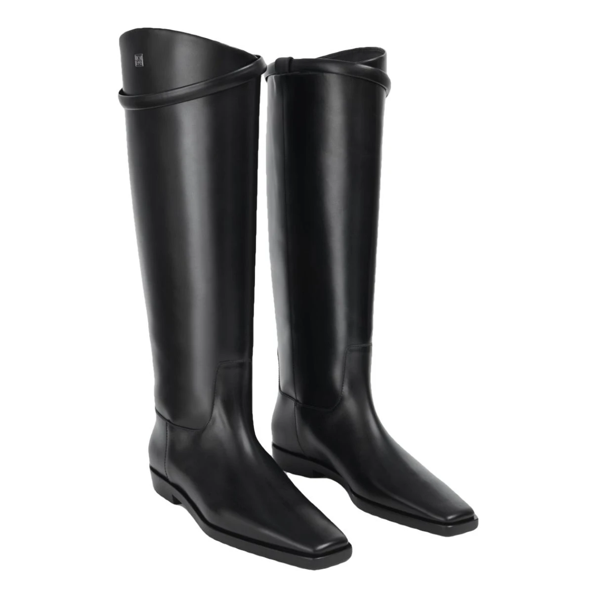 Pre-owned Totême Leather Riding Boots In Black