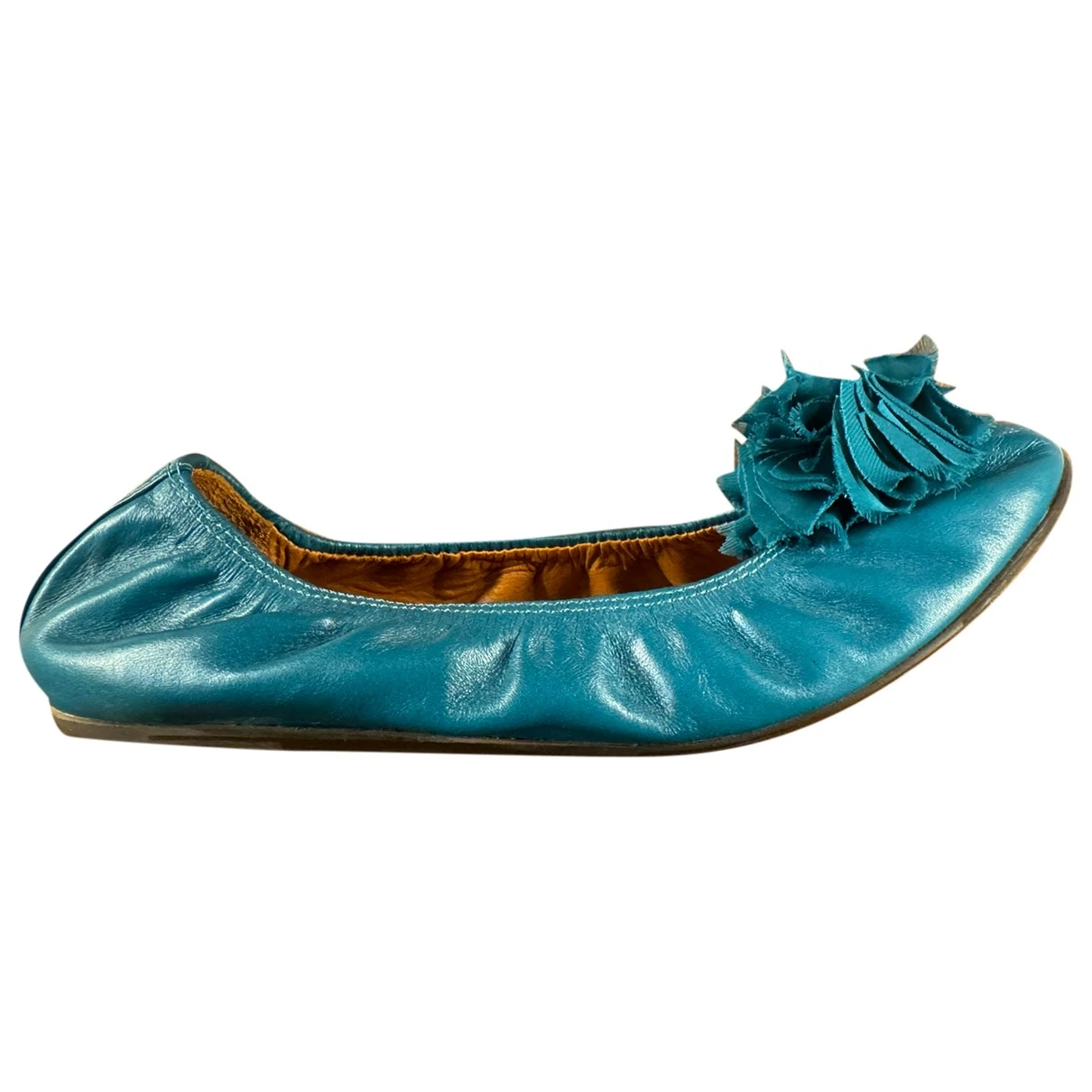 Pre-owned Lanvin Leather Ballet Flats In Blue