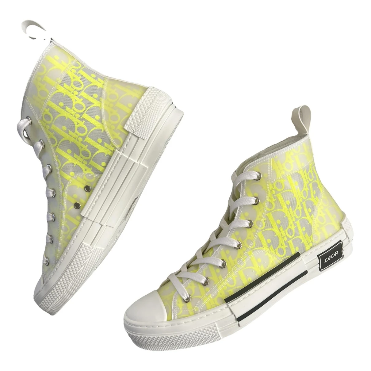 Pre-owned Dior B23 High Trainers In Yellow