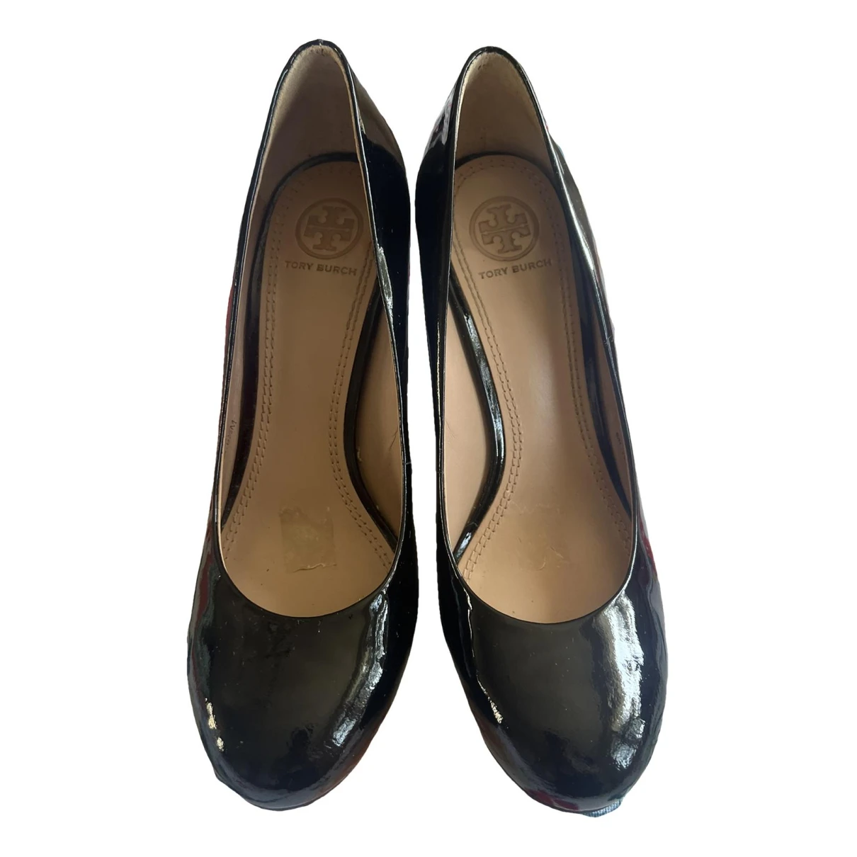 Pre-owned Tory Burch Patent Leather Heels In Black