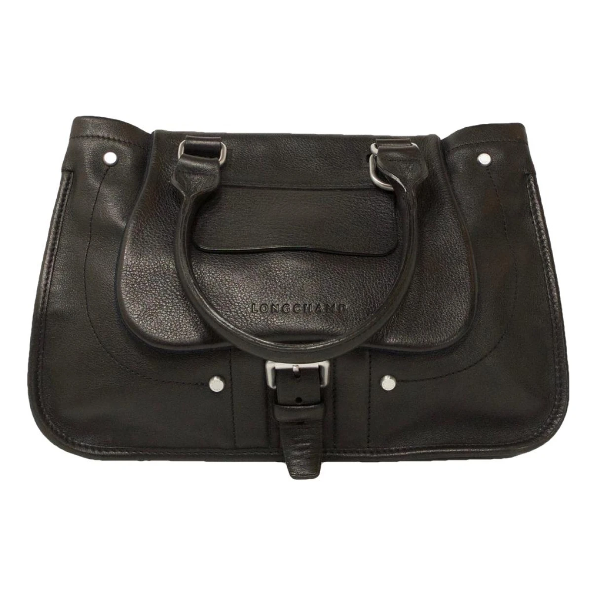 Pre-owned Longchamp Balzane Leather Satchel In Black