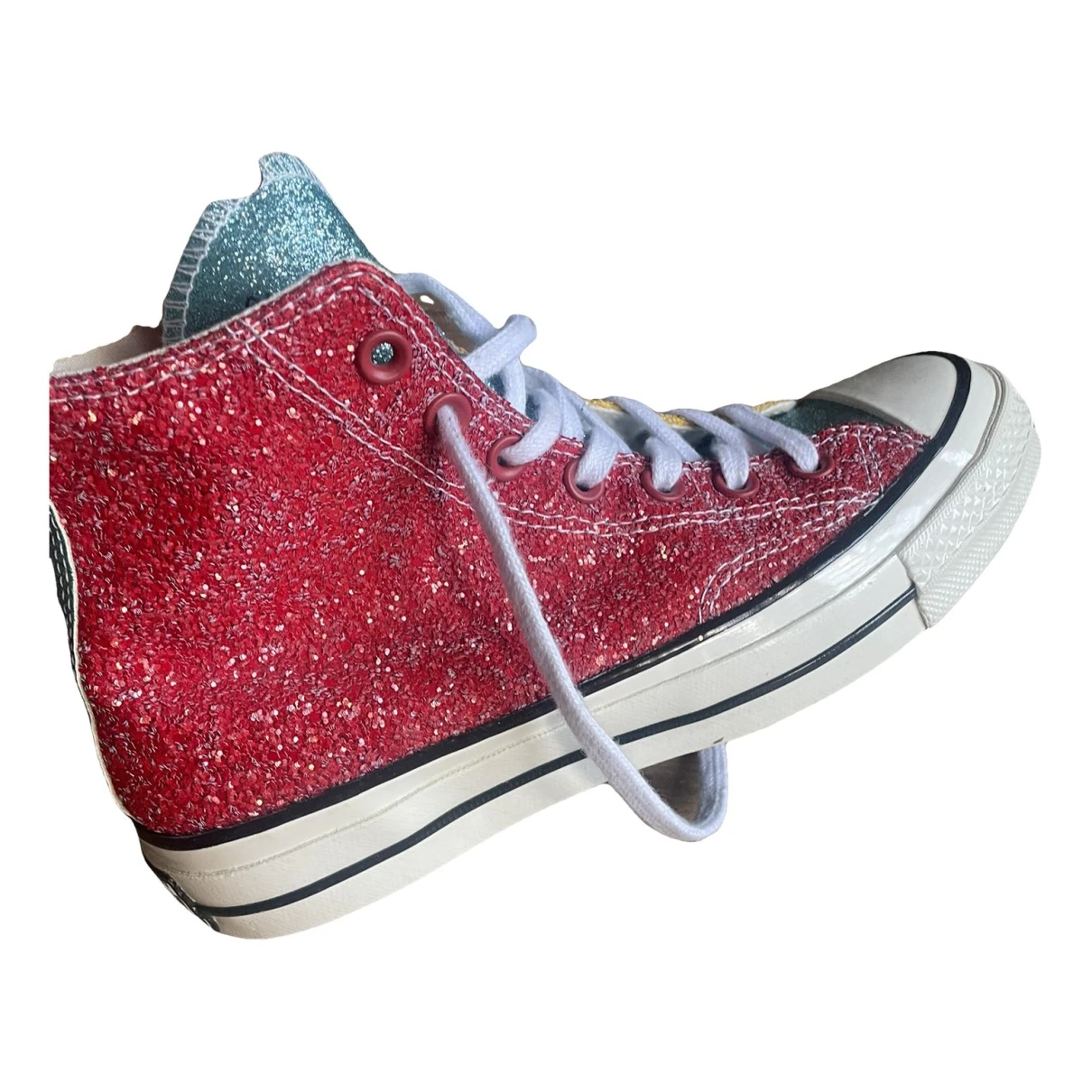 Pre-owned Converse Glitter Trainers In Red