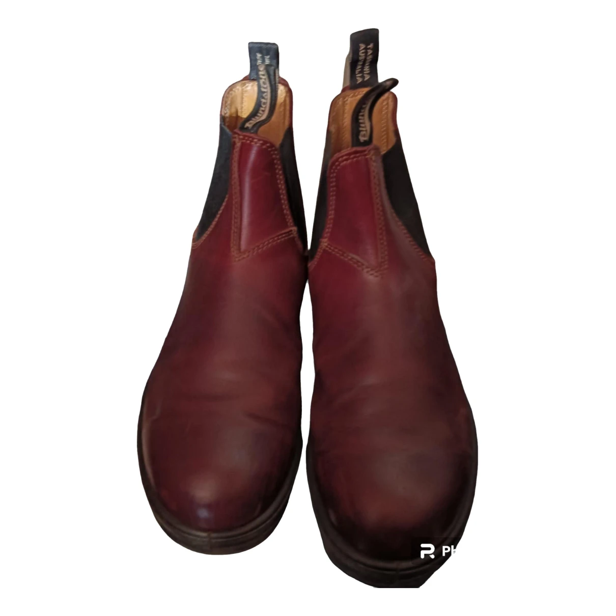 Pre-owned Blundstone Leather Boots In Burgundy