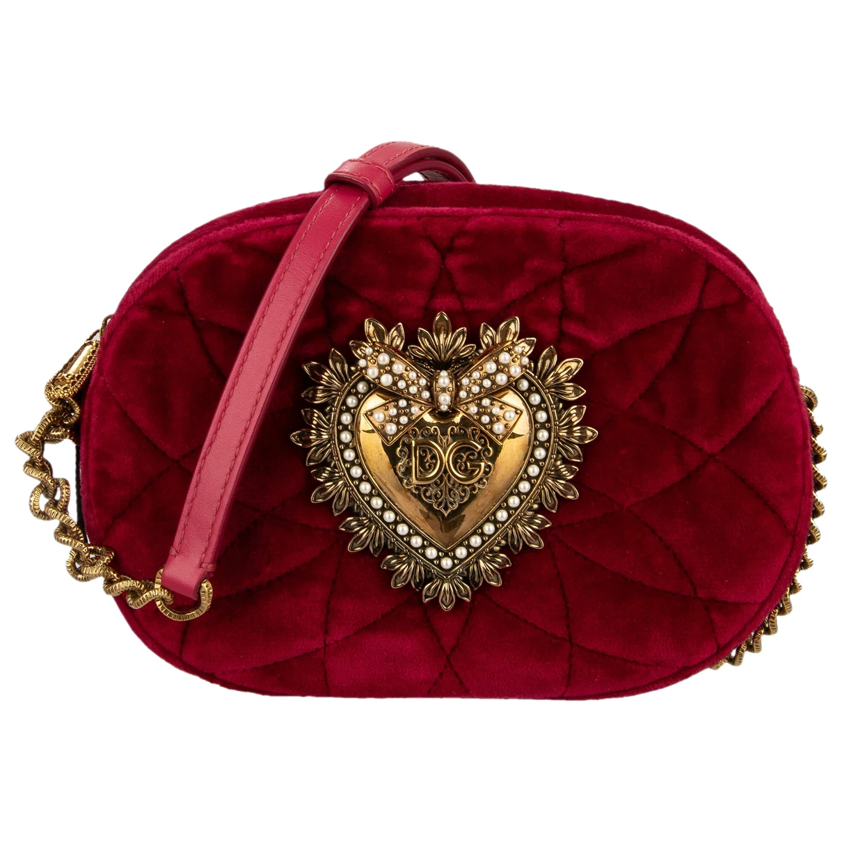 Pre-owned Dolce & Gabbana Velvet Clutch Bag In Pink