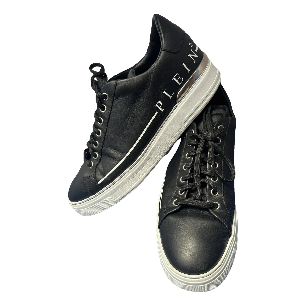 Pre-owned Philipp Plein Lo-top Leather Low Trainers In Multicolour