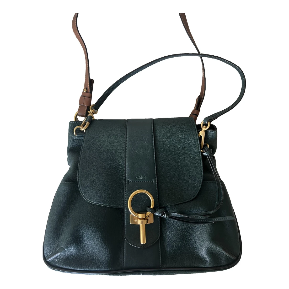 Pre-owned Chloé Lexa Leather Crossbody Bag In Green