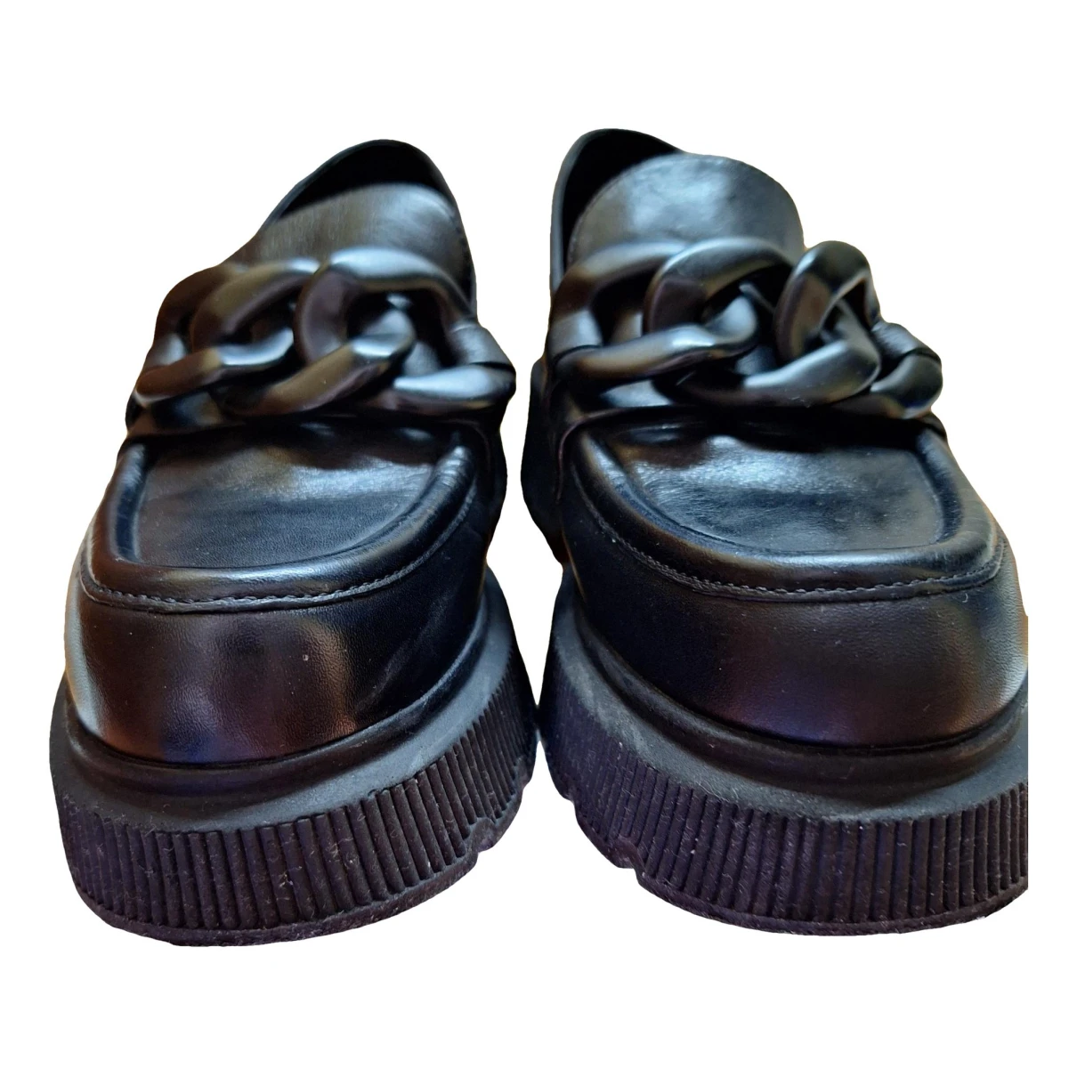 Pre-owned Bruno Premi Leather Flats In Black