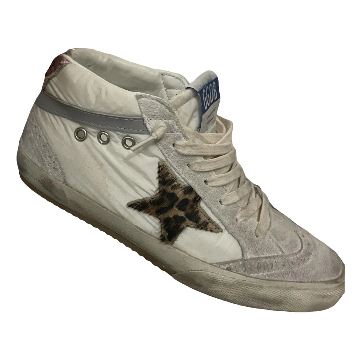 Pre-owned Golden Goose Mid Star Cloth Trainers In White