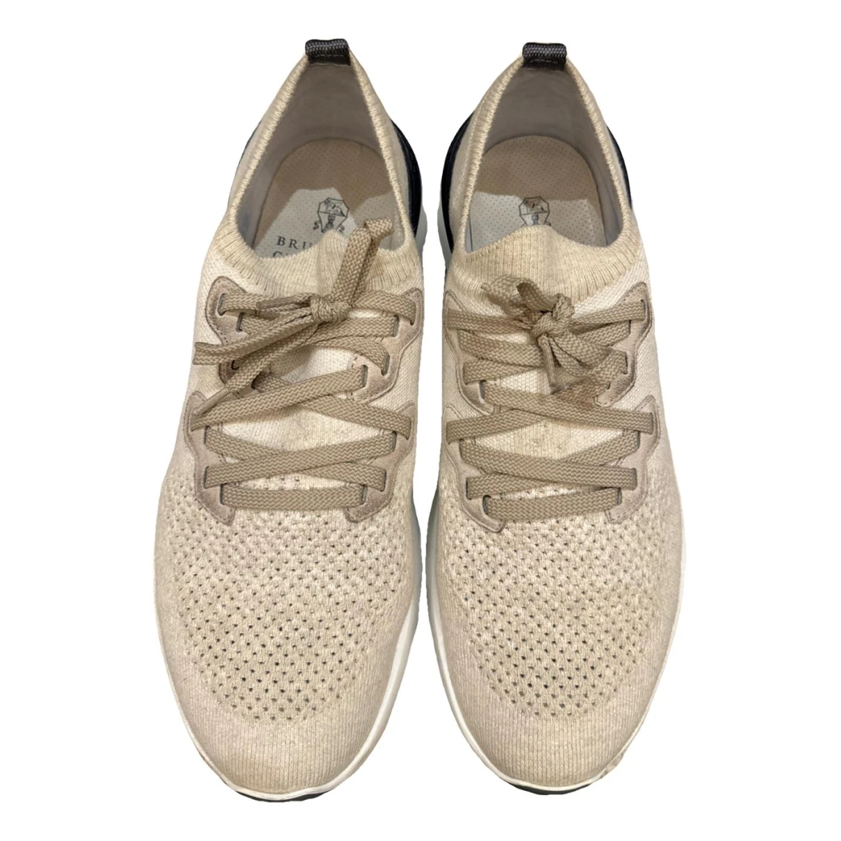 Pre-owned Brunello Cucinelli Cloth Low Trainers In Beige