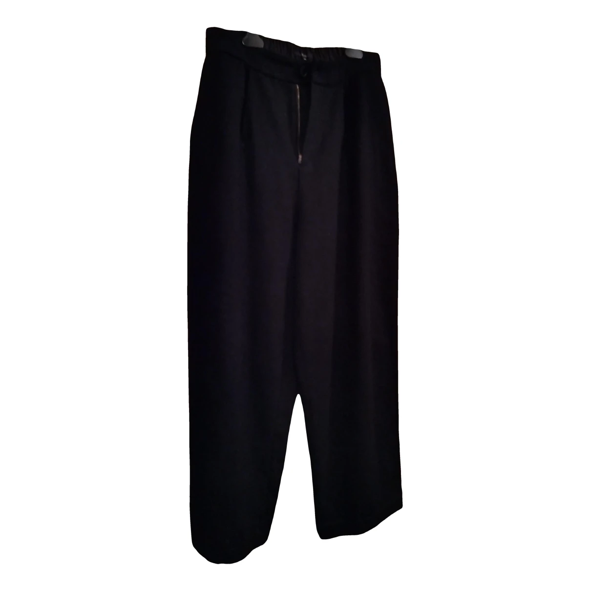Pre-owned Pas De Calais Wool Large Pants In Black