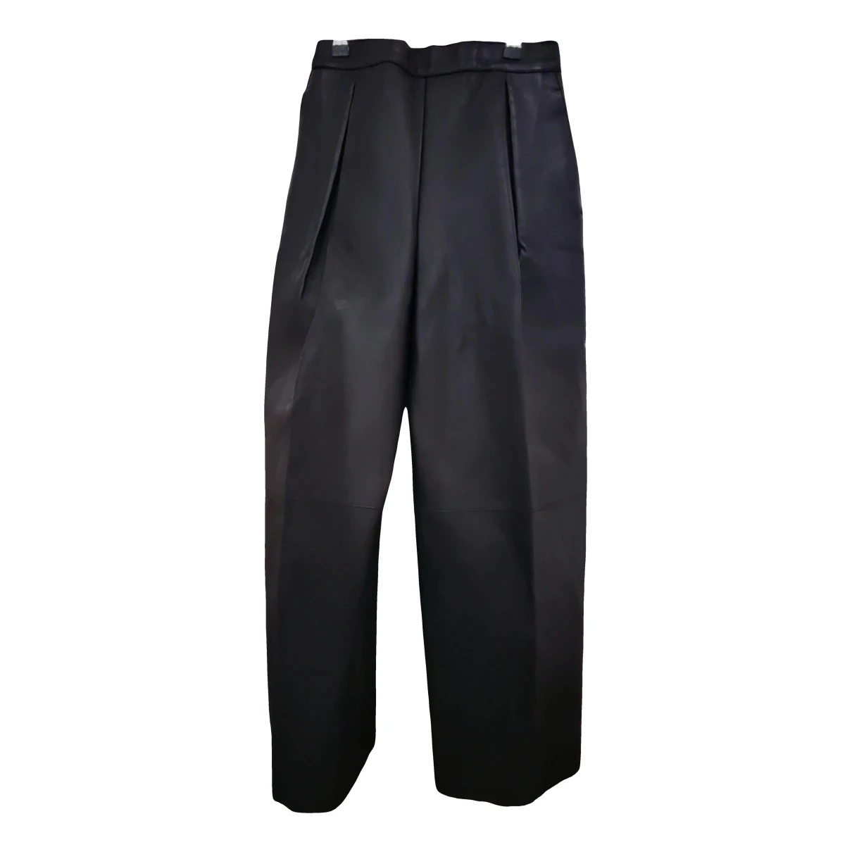 Pre-owned Dsquared2 Leather Carot Pants In Black