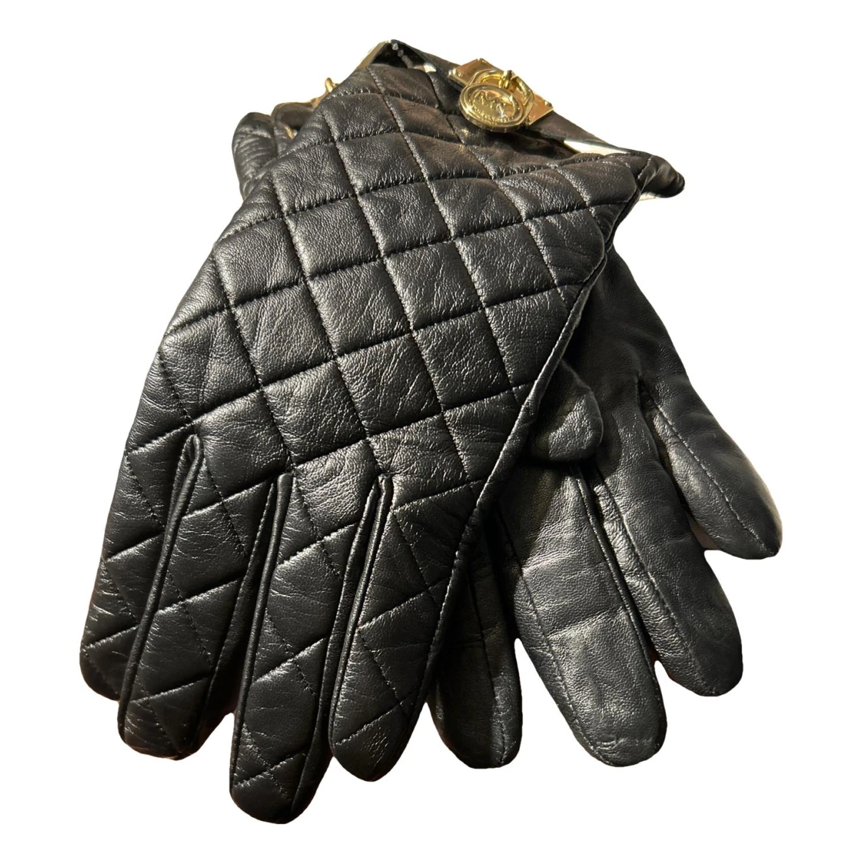 Pre-owned Michael Kors Leather Gloves In Black