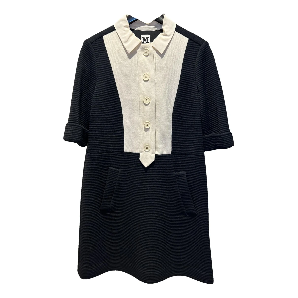 Pre-owned M Missoni Wool Mini Dress In Black