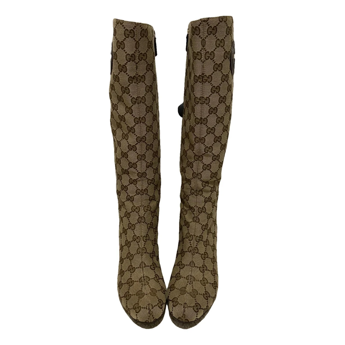 Pre-owned Gucci Cloth Boots In Beige