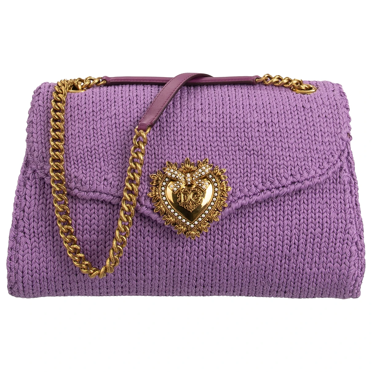 Pre-owned Dolce & Gabbana Devotion Handbag In Purple