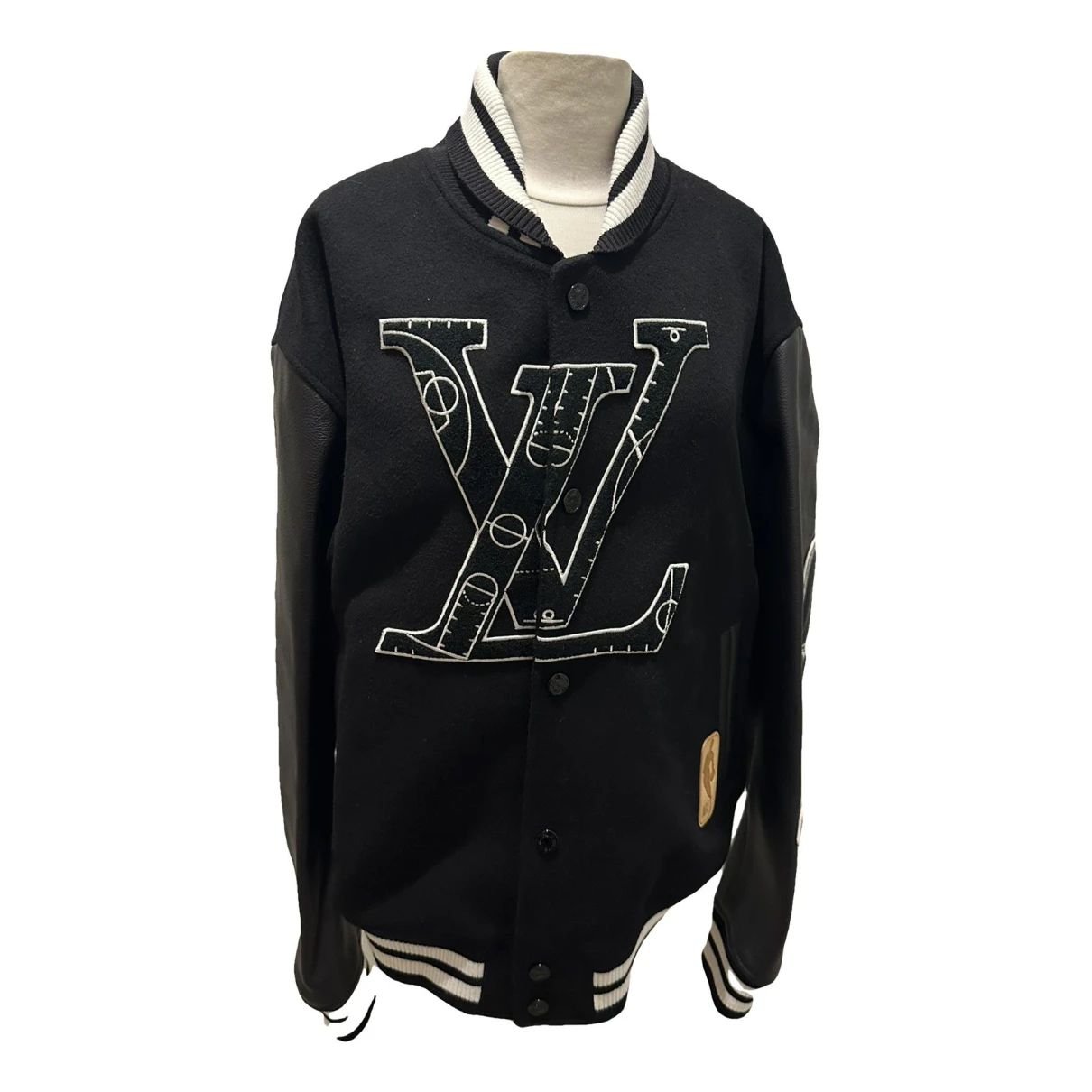 Pre-owned Louis Vuitton X Nba Leather Jacket In Black