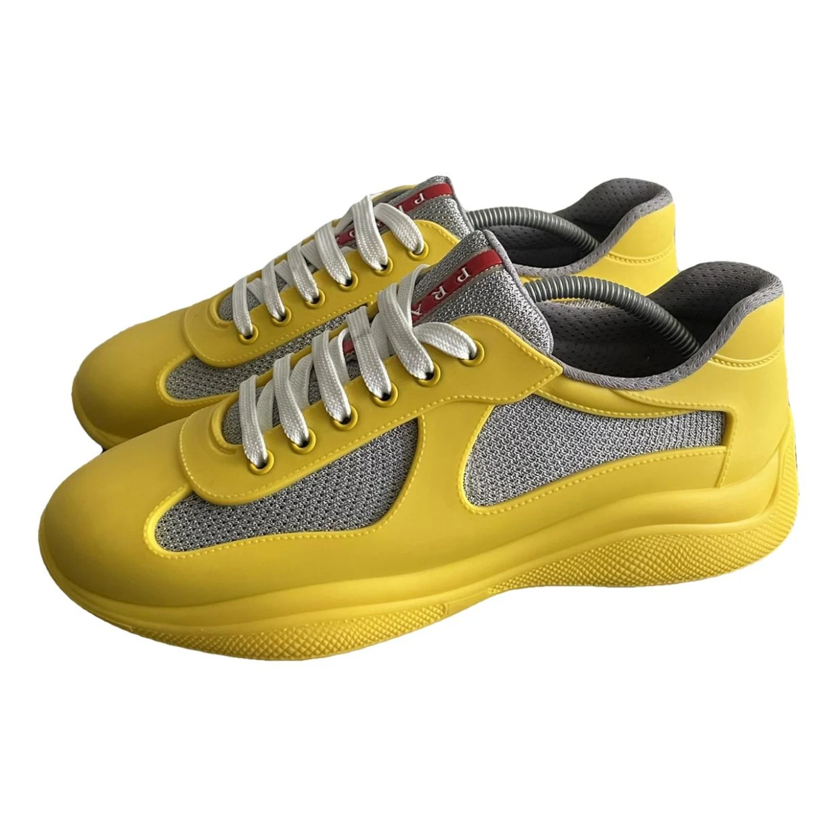 Pre-owned Prada Low Trainers In Yellow