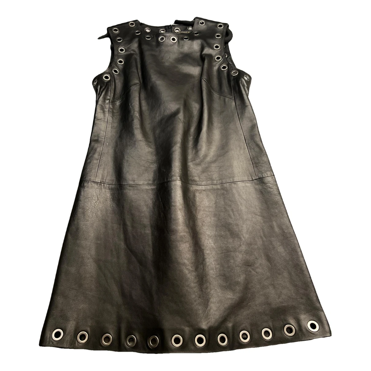 Pre-owned Plein Sud Leather Mini Dress In Black
