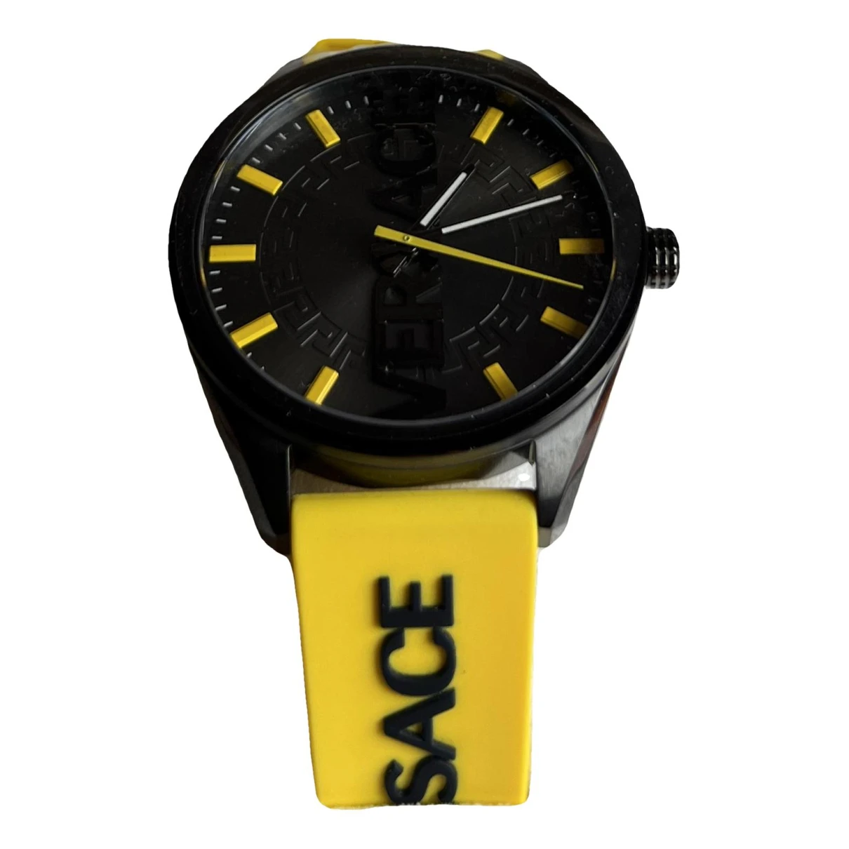 Pre-owned Versace Ceramic Watch In Yellow