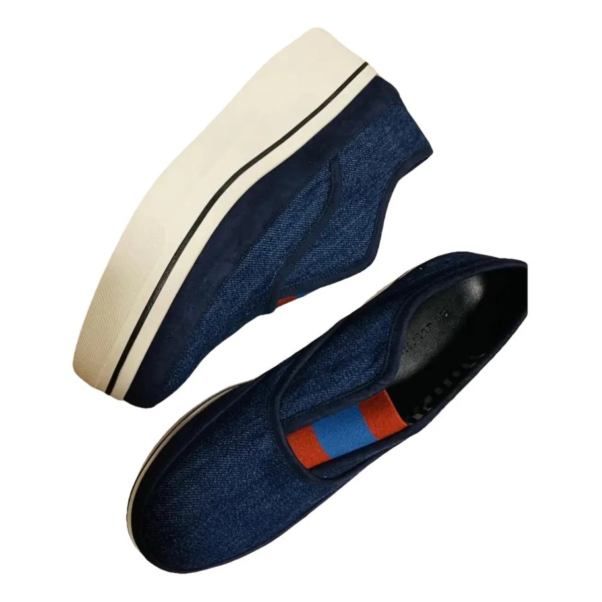 Pre-owned Stella Mccartney Cloth Flats In Navy