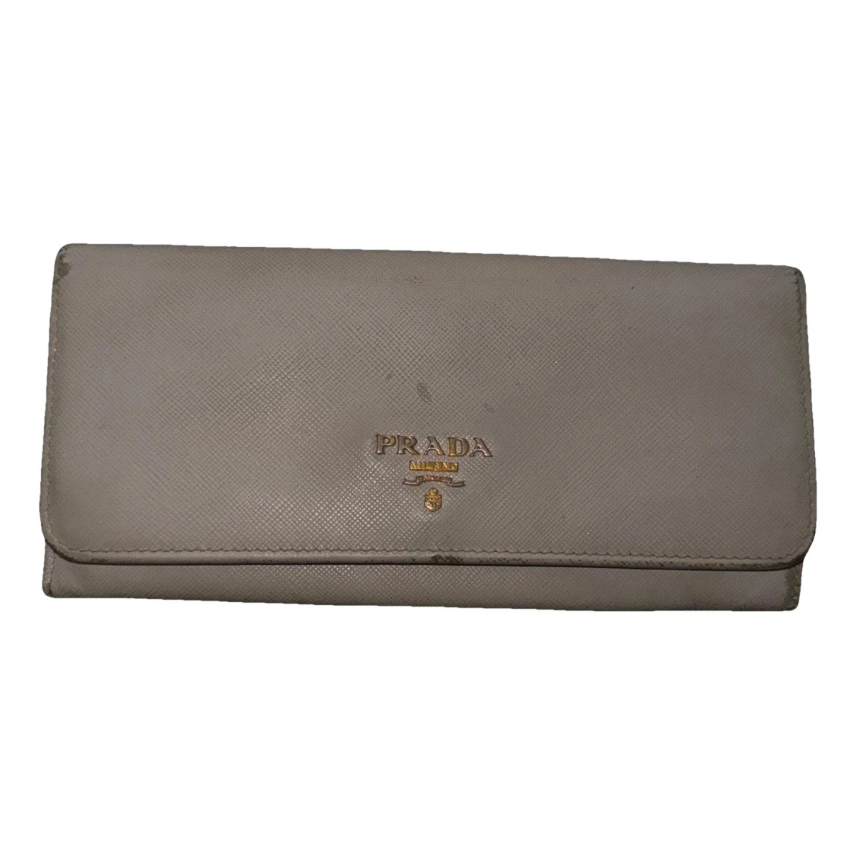 Pre-owned Prada Leather Wallet In White