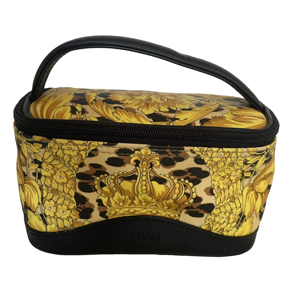 Pre-owned Versace Cloth Vanity Case In Yellow