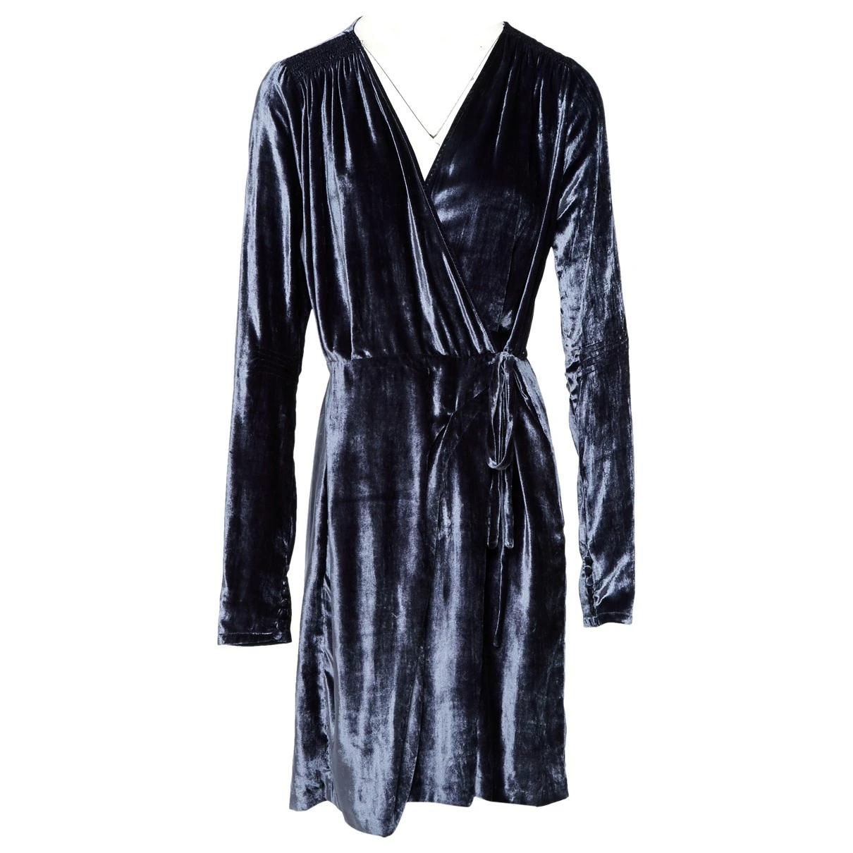 Pre-owned Attico Velvet Mid-length Dress In Blue
