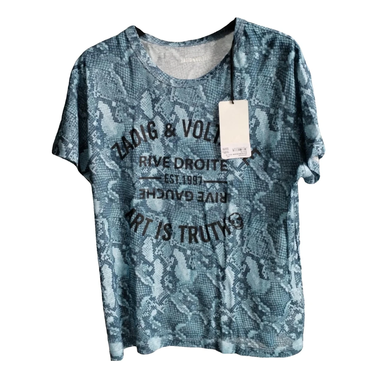 Pre-owned Zadig & Voltaire Linen T-shirt In Blue