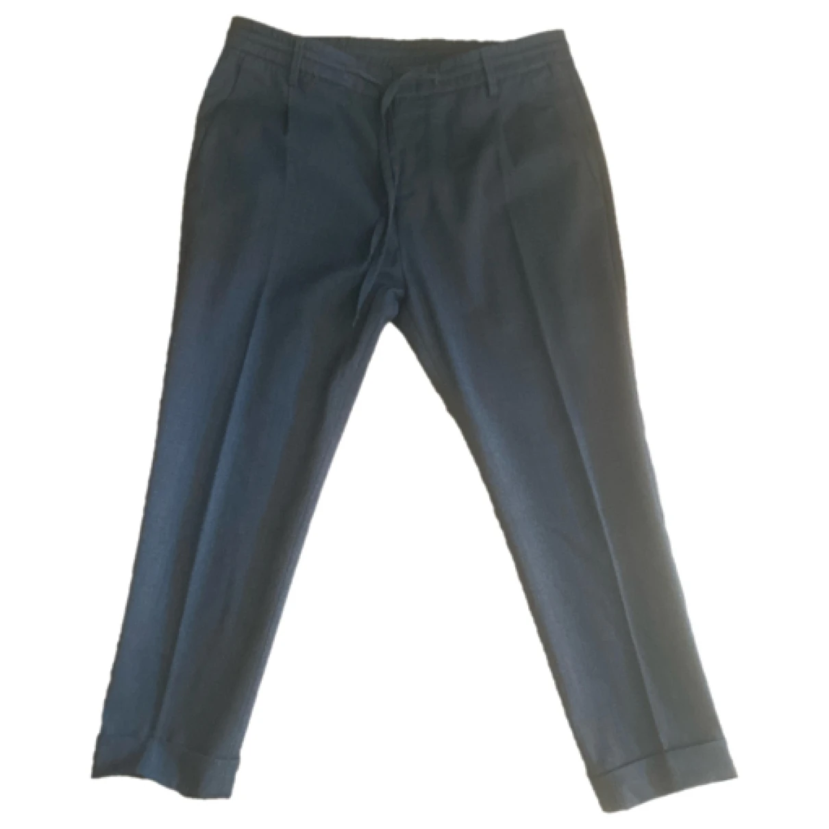 Pre-owned Paolo Pecora Wool Trousers In Grey