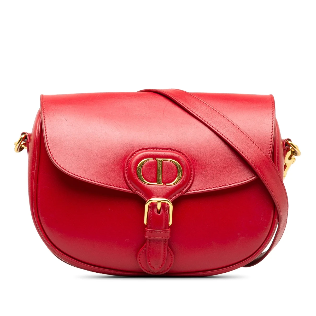 Pre-owned Dior Bobby Leather Crossbody Bag In Red