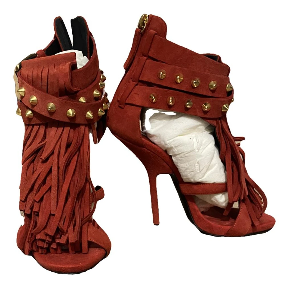 Pre-owned Giuseppe Zanotti Leather Sandals In Red