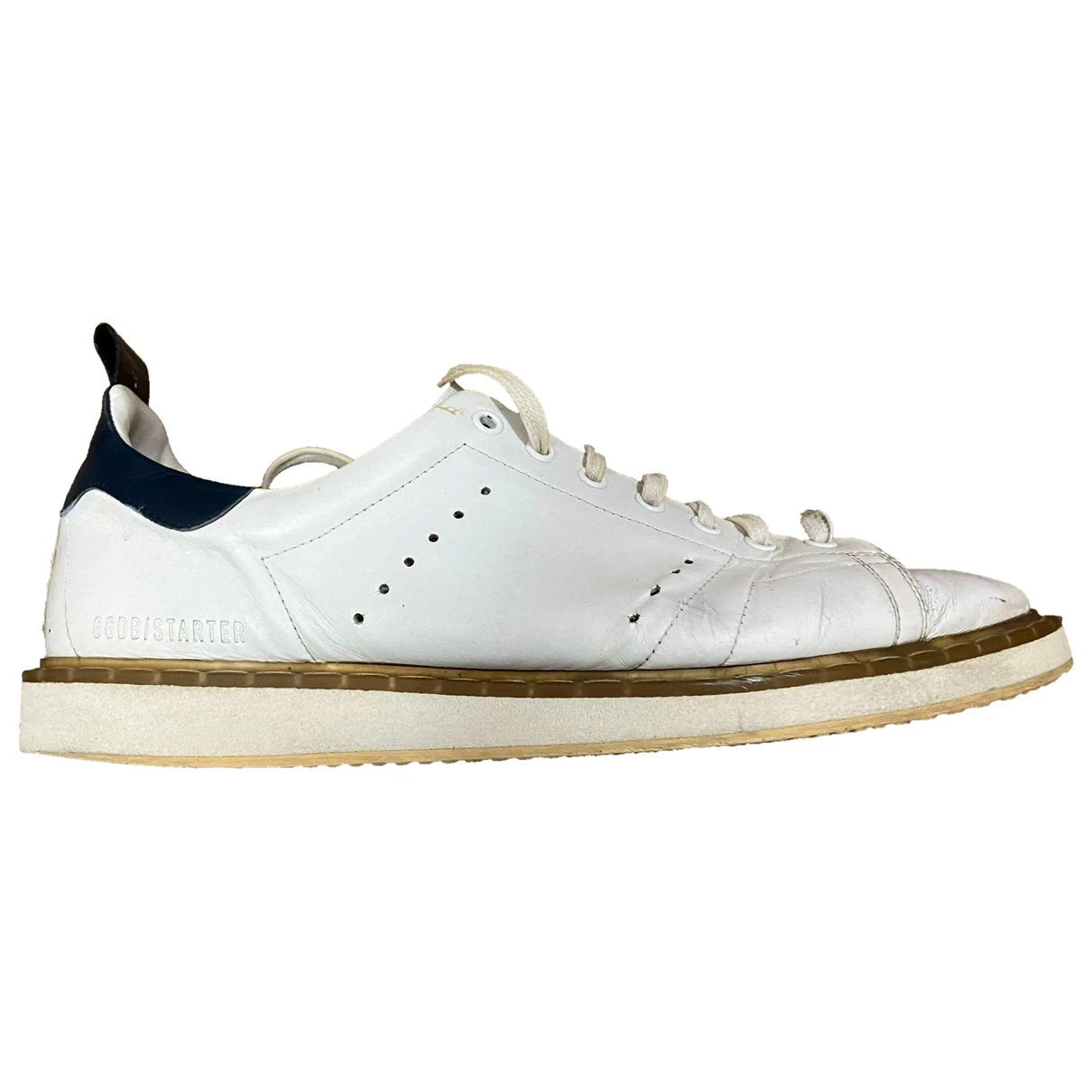 Pre-owned Golden Goose Starter Leather Low Trainers In White
