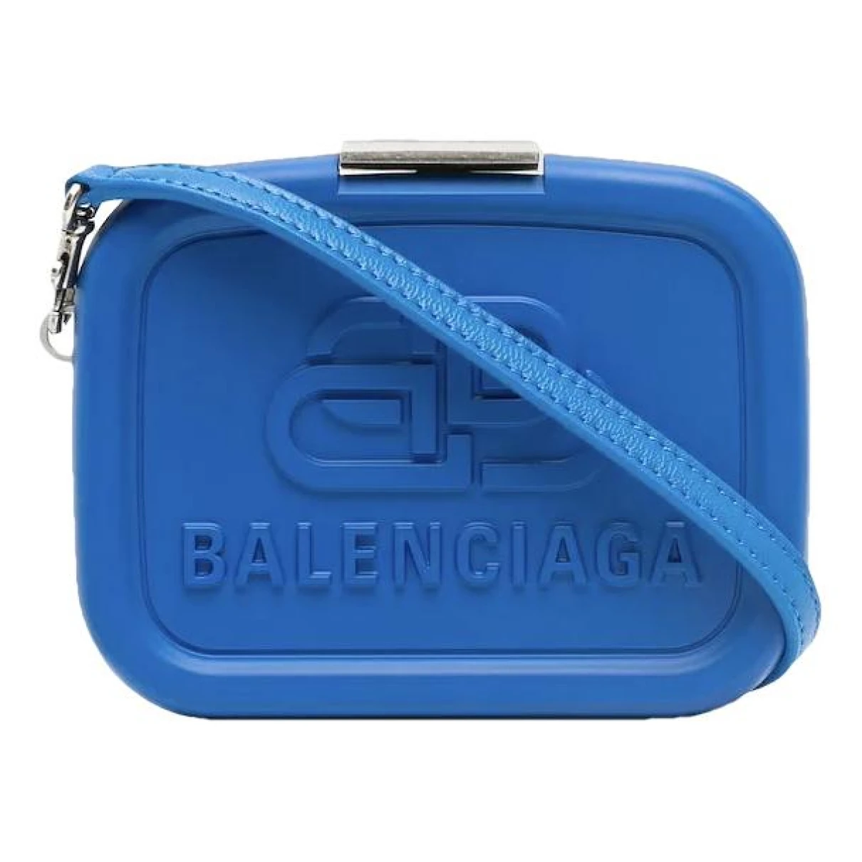Pre-owned Balenciaga Bb Reporter Leather Crossbody Bag In Blue