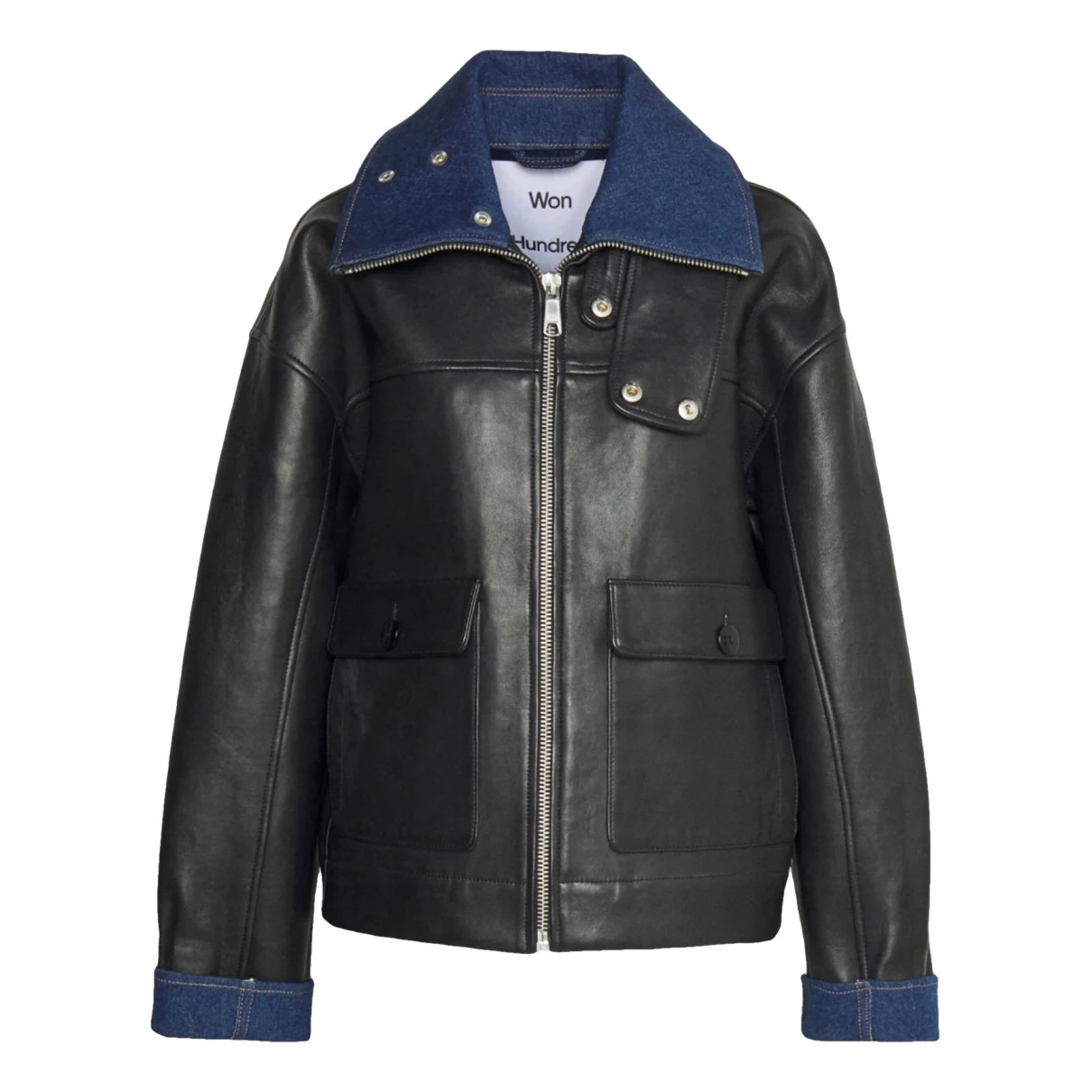 Pre-owned Won Hundred Leather Jacket In Multicolour