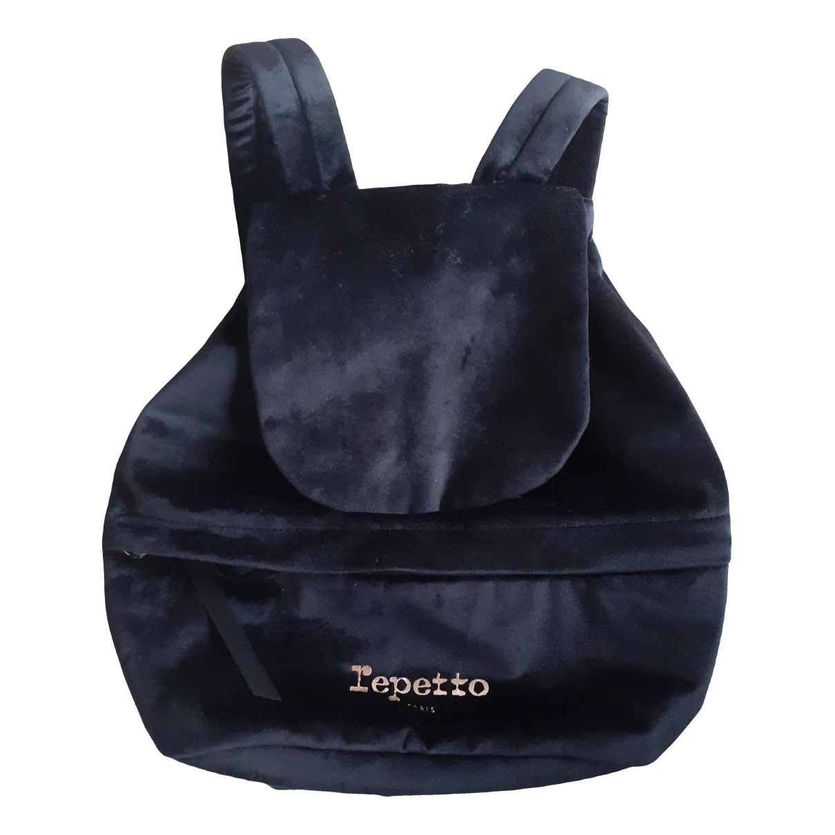 Pre-owned Repetto Velvet Backpack In Black