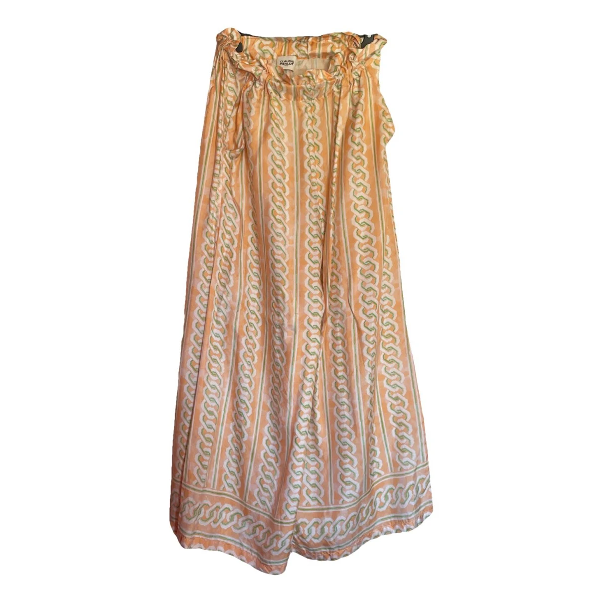 Pre-owned Claudie Pierlot Spring Summer 2020 Silk Large Pants In Orange