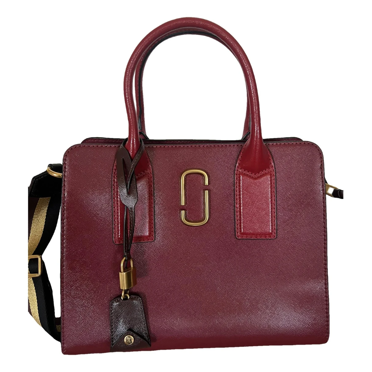 Pre-owned Marc Jacobs Big Shot Leather Handbag In Burgundy