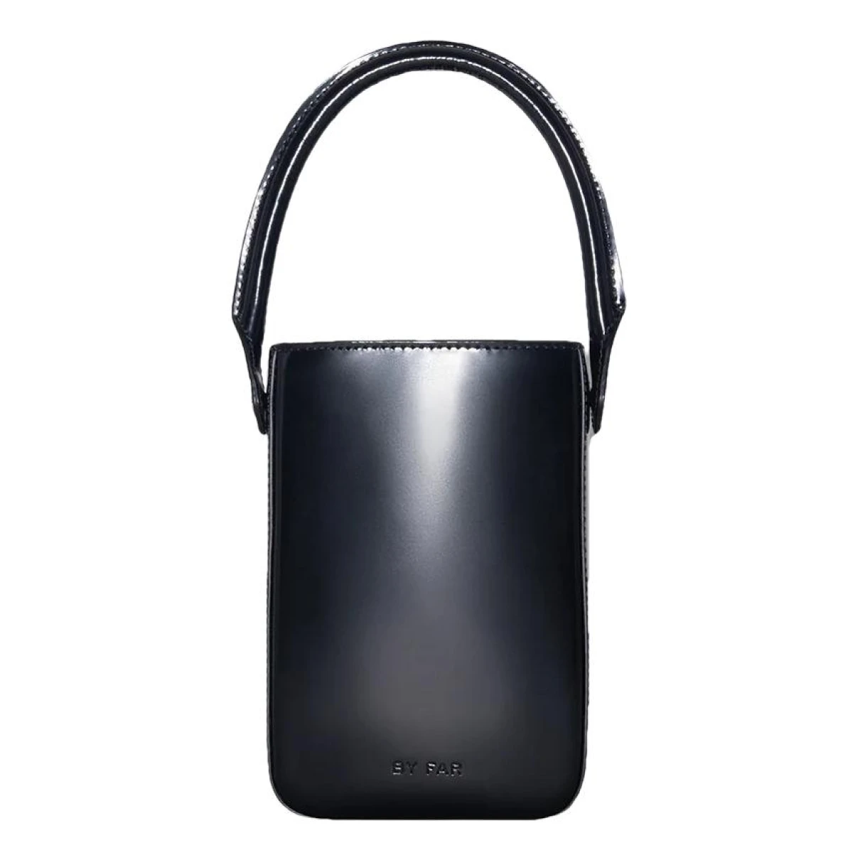 Pre-owned By Far Patent Leather Tote In Black