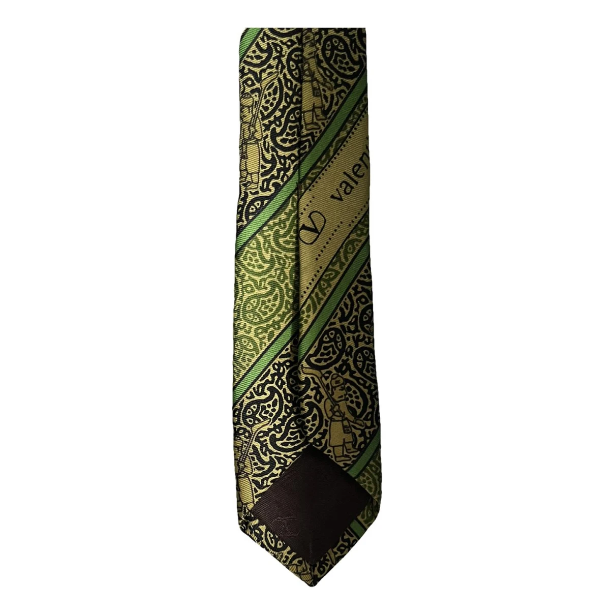 Pre-owned Valentino Garavani Silk Tie In Green