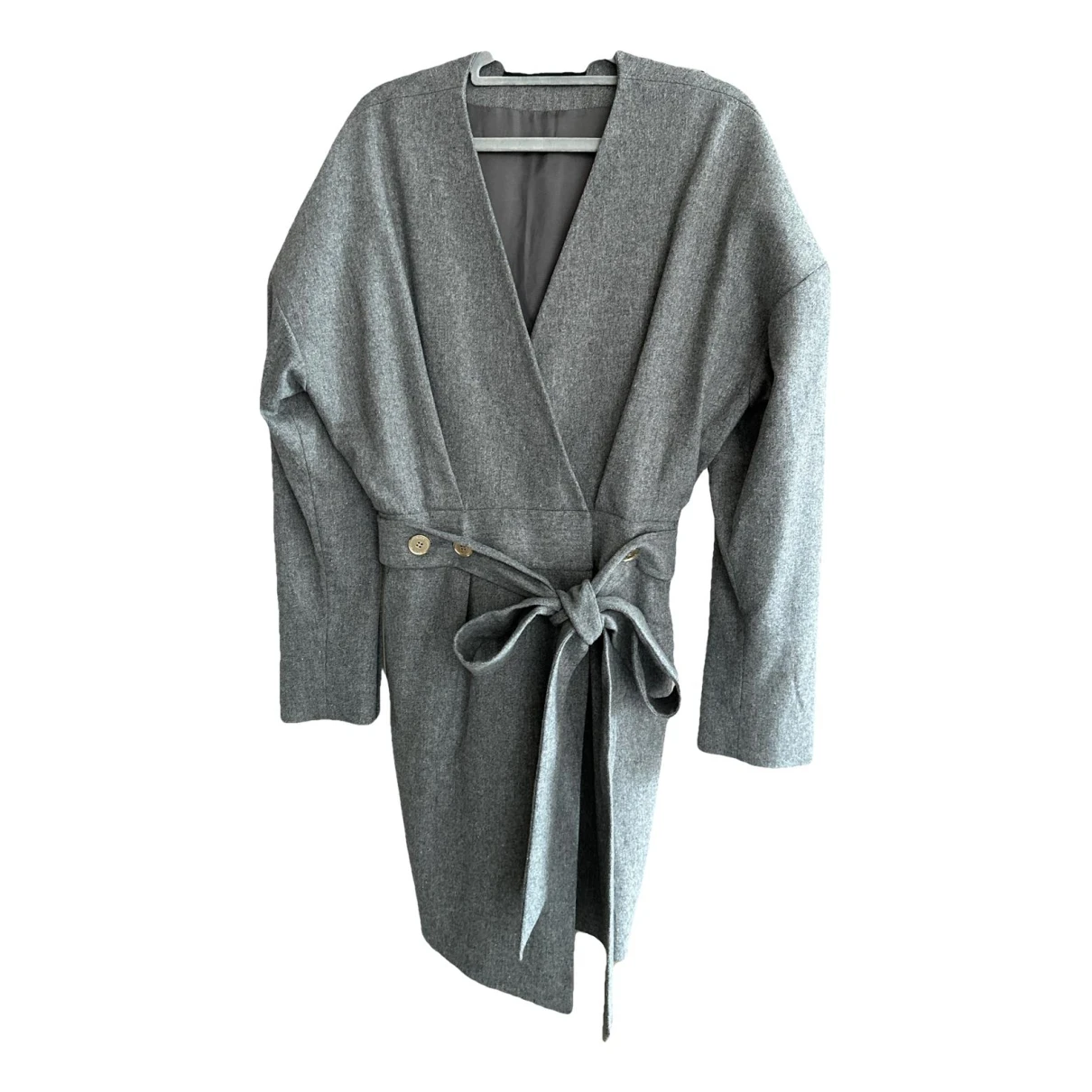Pre-owned Alexandre Vauthier Wool Mini Dress In Grey