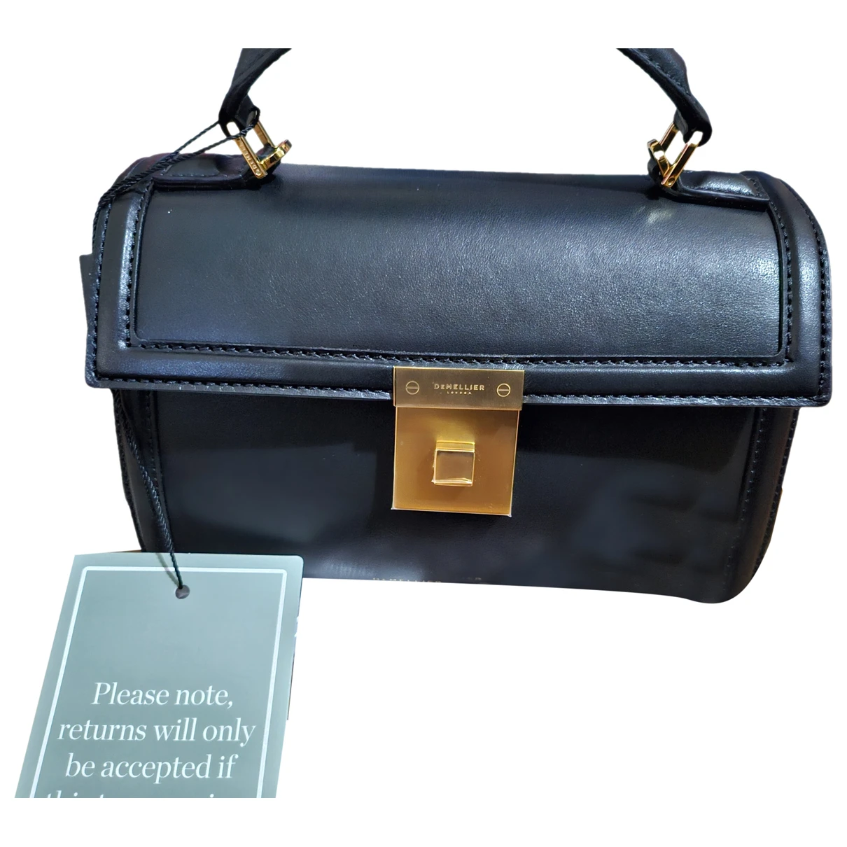 Pre-owned Demellier Leather Handbag In Black