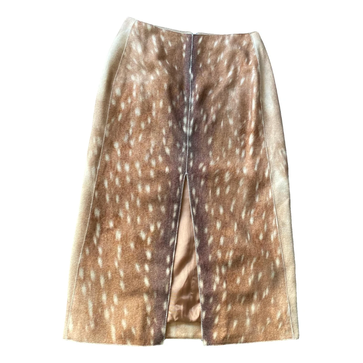 Pre-owned Carven Wool Mid-length Skirt In Beige