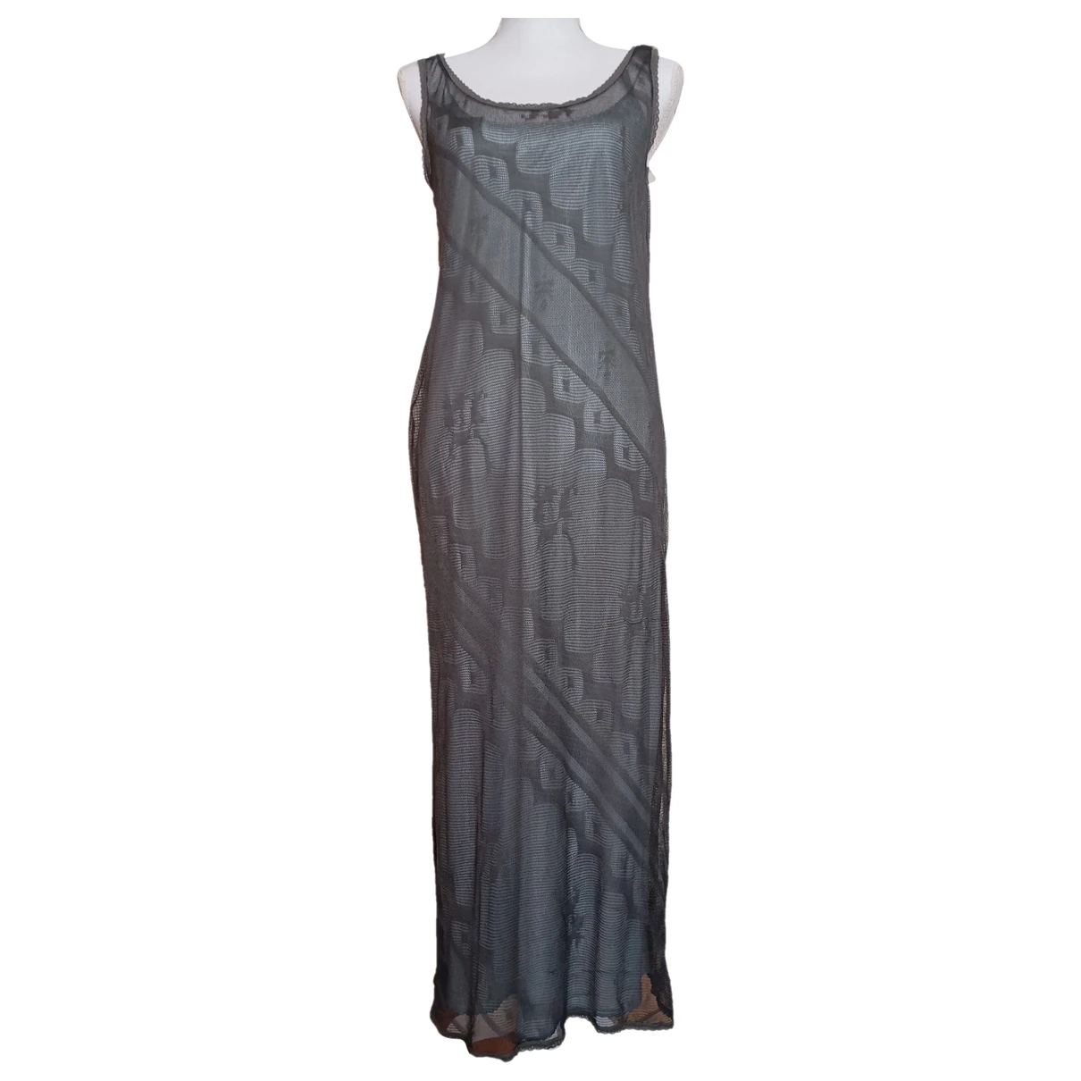 Pre-owned Moschino Cheap And Chic Silk Maxi Dress In Grey