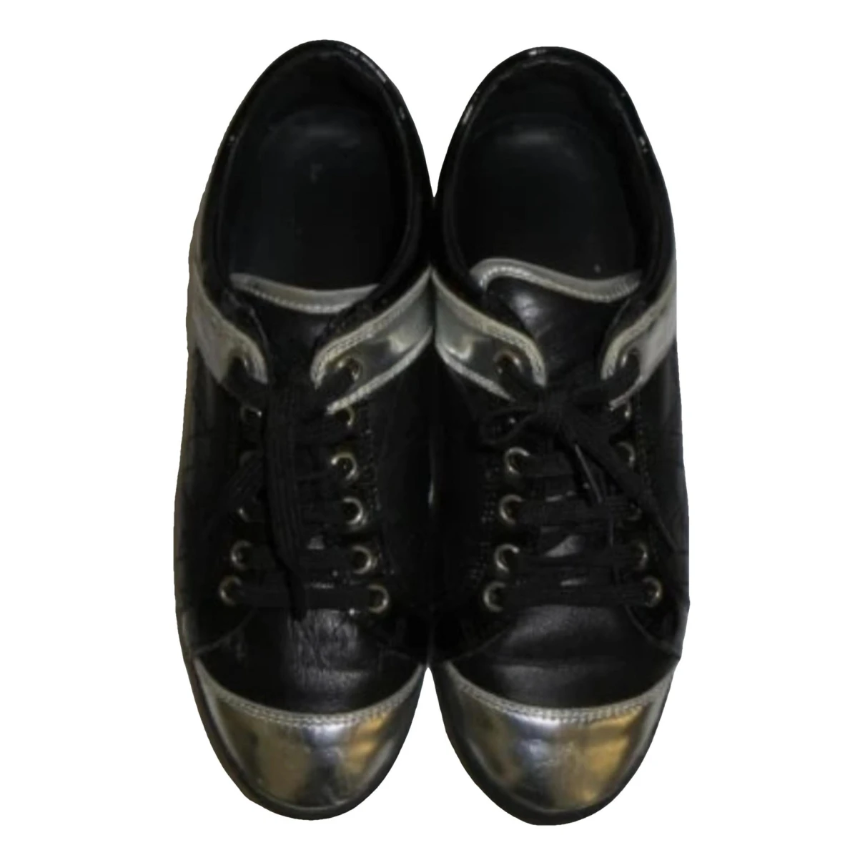 Pre-owned Dior Leather Trainers In Black
