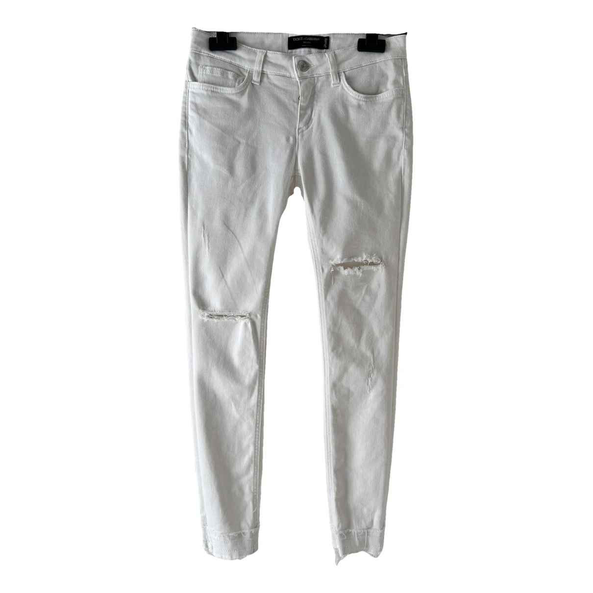 Pre-owned Dolce & Gabbana Slim Jeans In White